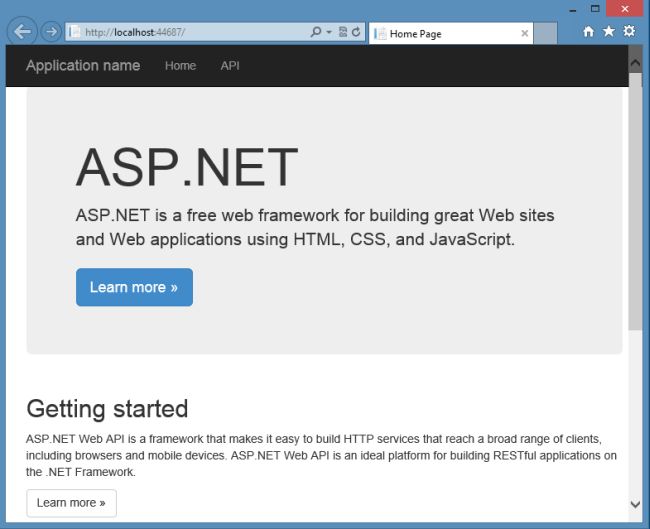 Web Api Application Home Page